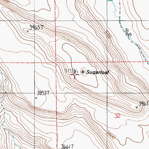 Topographic Map of Sugarloaf, ID