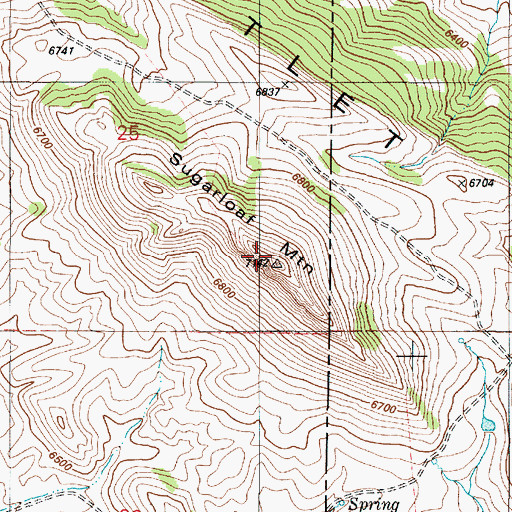 Topographic Map of Sugarloaf Mountain, ID
