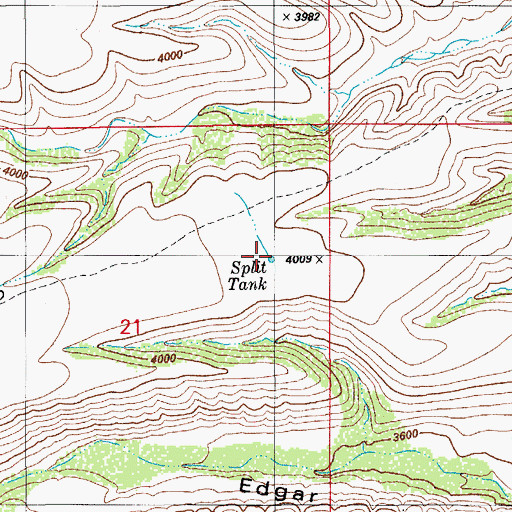 Topographic Map of Split Tank, AZ