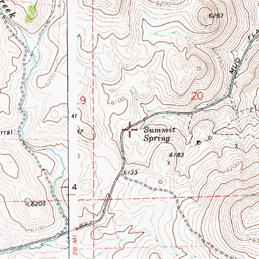 Topographic Map of Summit Spring, ID