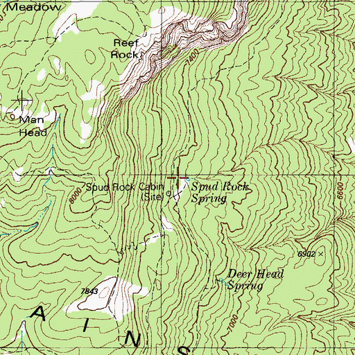 Topographic Map of Spud Rock Spring, AZ