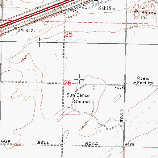 Topographic Map of Sun Dance Ground, ID