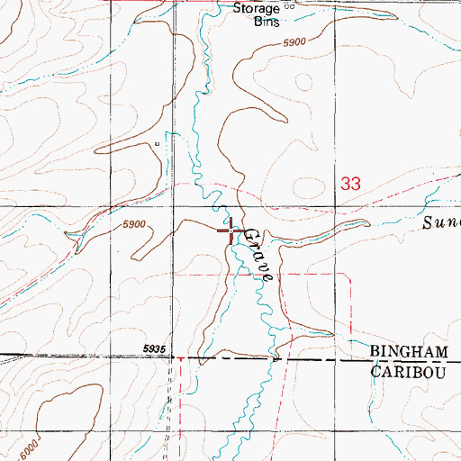 Topographic Map of Sunday Creek, ID