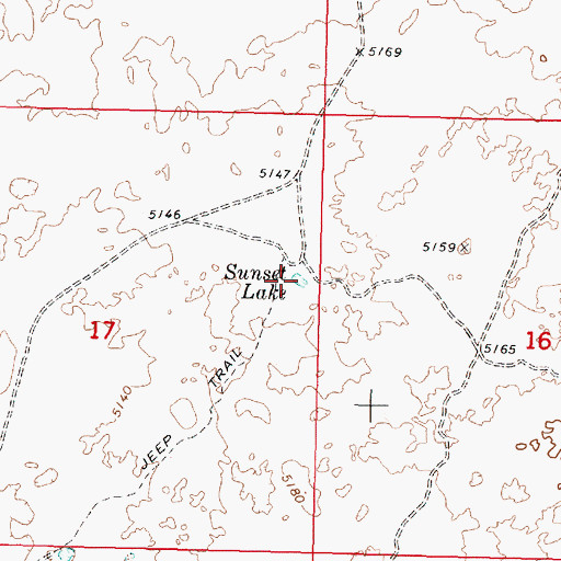 Topographic Map of Sunset Lake, ID