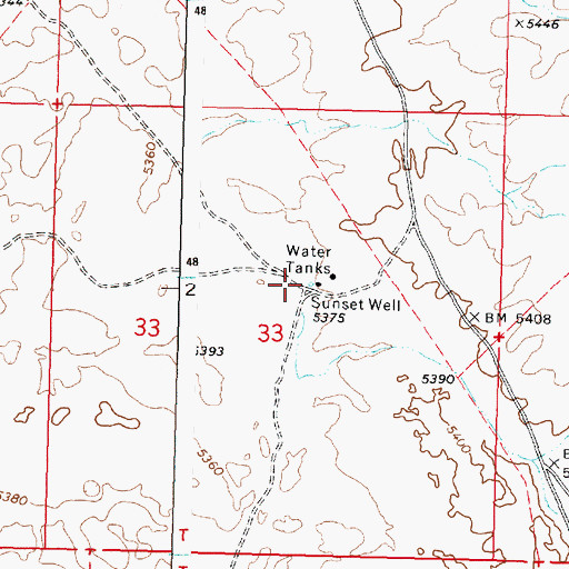Topographic Map of Sunset Well, ID