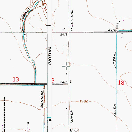 Topographic Map of Super Lateral, ID