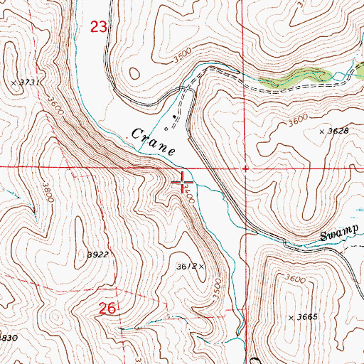 Topographic Map of Swamp Creek, ID