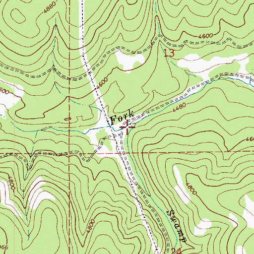 Topographic Map of Swamp Creek, ID