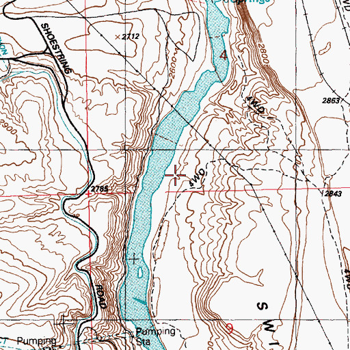 Topographic Map of Swiss Valley, ID