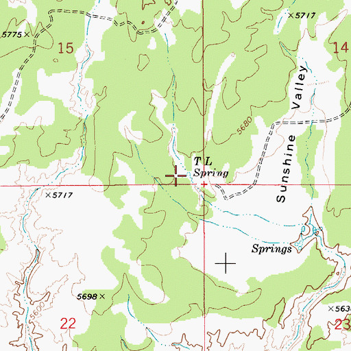 Topographic Map of T L Spring, ID