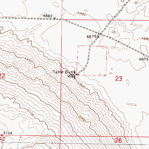 Topographic Map of Table Butte Well, ID