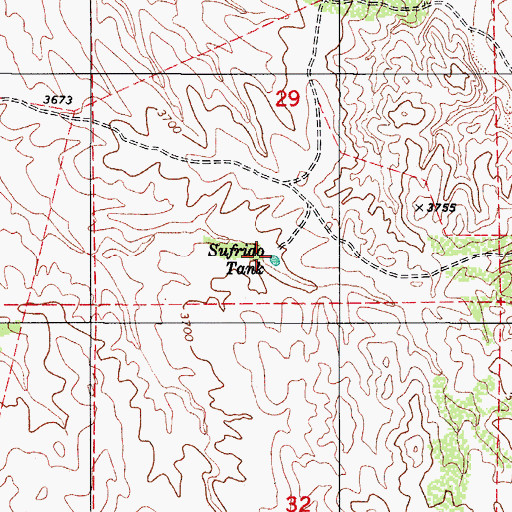 Topographic Map of Sufrido Tank, AZ
