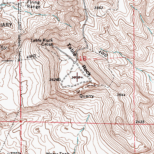 Topographic Map of Table Rock, ID