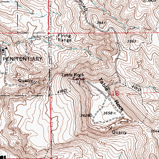 Topographic Map of Table Rock Cross, ID