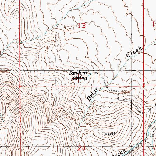Topographic Map of Tandem Spring, ID