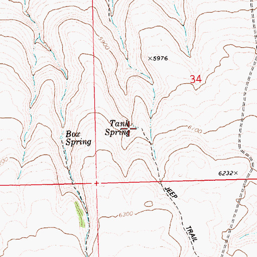 Topographic Map of Tank Spring, ID