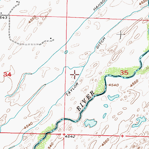 Topographic Map of Taylor Ditch, ID