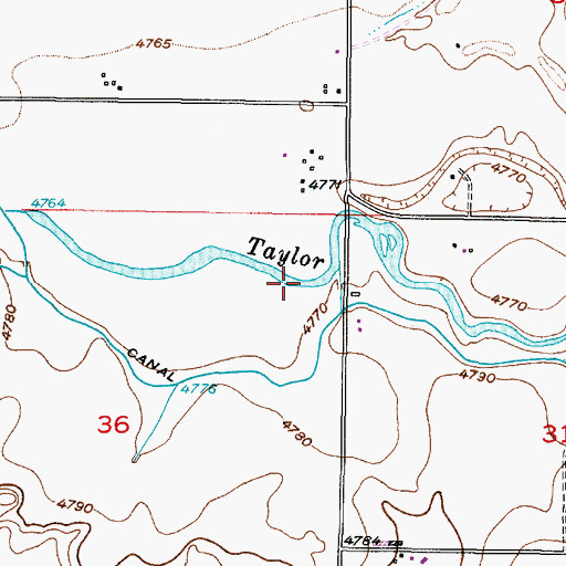 Topographic Map of Taylor Slough, ID