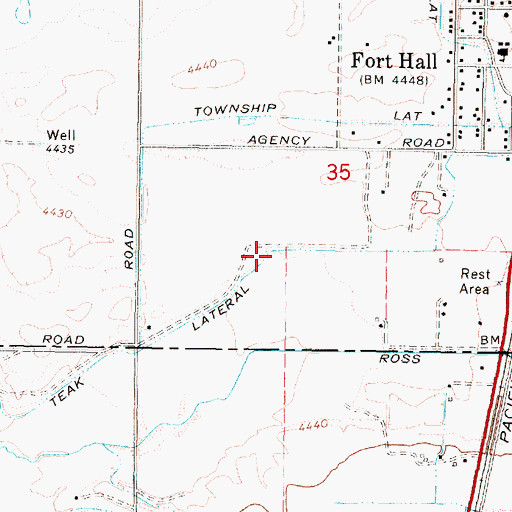 Topographic Map of Teak Lateral, ID