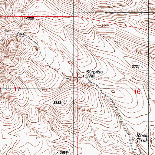 Topographic Map of Surprise Well, AZ