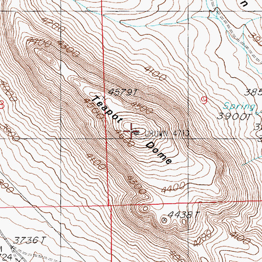 Topographic Map of Teapot Dome, ID
