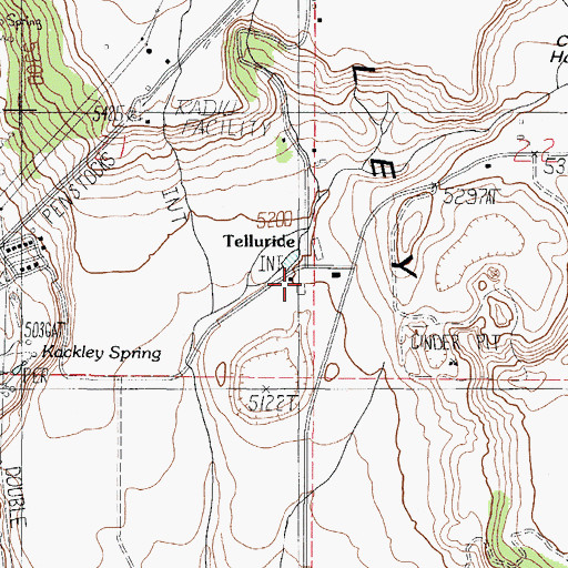 Topographic Map of Telluride School, ID