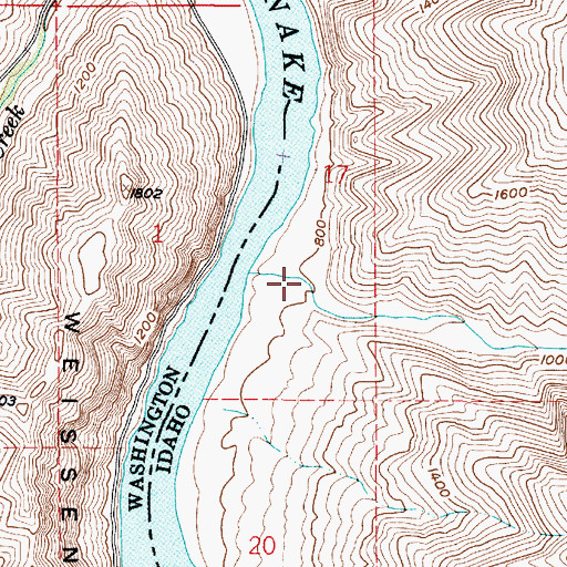 Topographic Map of Tenmile Canyon, ID
