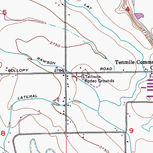 Topographic Map of Tenmile Rodeo Grounds, ID