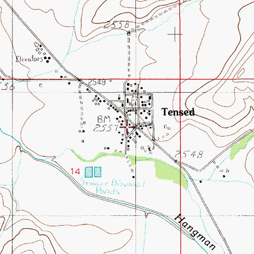 Topographic Map of Tensed, ID