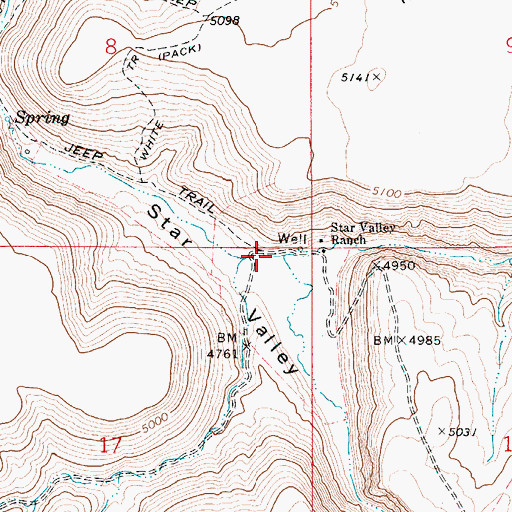 Topographic Map of Tent Creek, ID