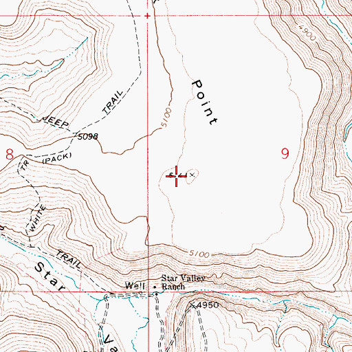 Topographic Map of Tent Creek Point, ID