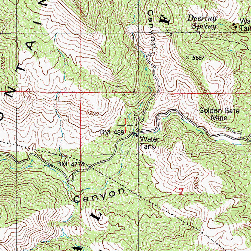 Topographic Map of Sycamore Canyon, AZ
