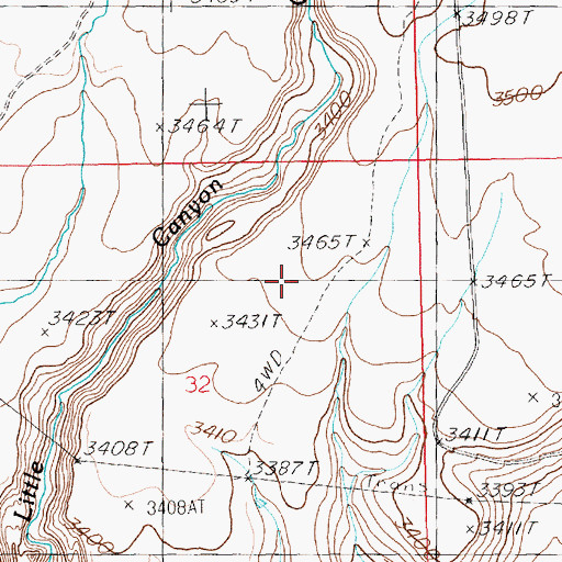 Topographic Map of The Cottonwoods, ID