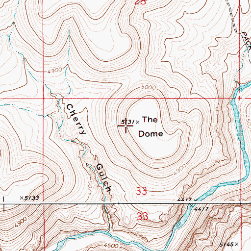 Topographic Map of The Dome, ID