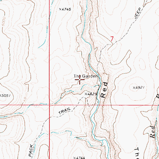 Topographic Map of The Garden, ID