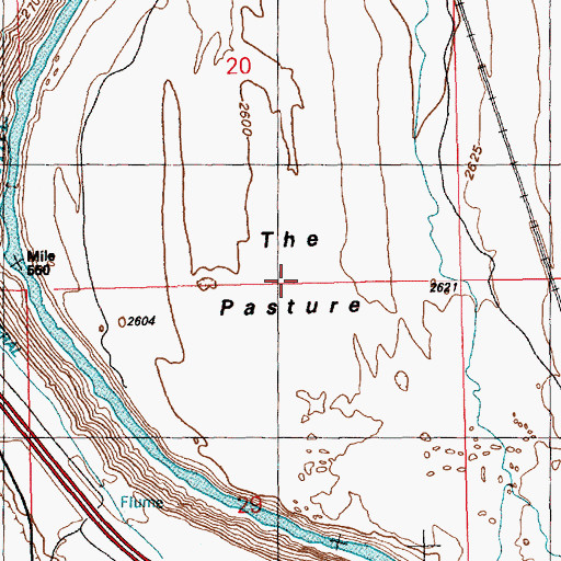 Topographic Map of The Pasture, ID