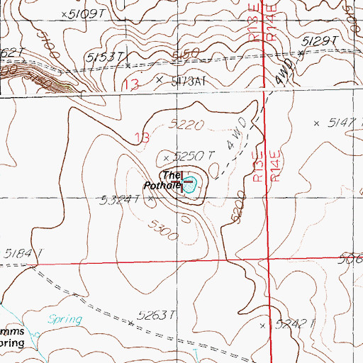Topographic Map of The Pothole, ID