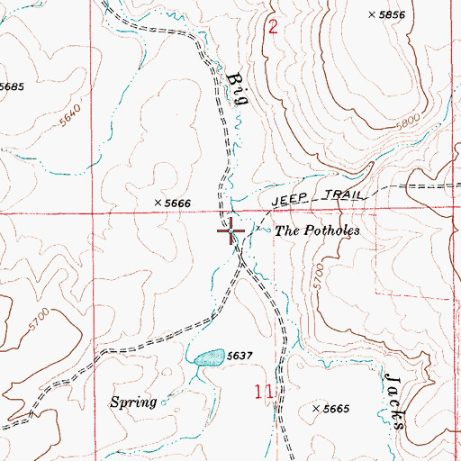 Topographic Map of The Potholes, ID