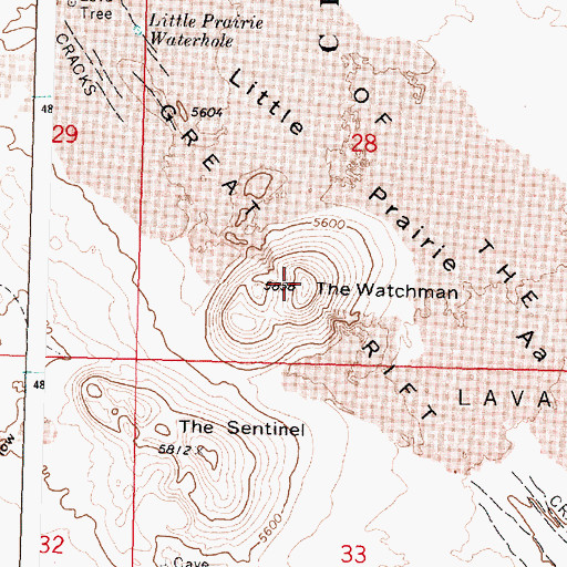 Topographic Map of The Watchman, ID