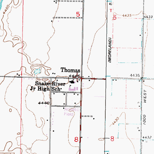 Topographic Map of Thomas, ID