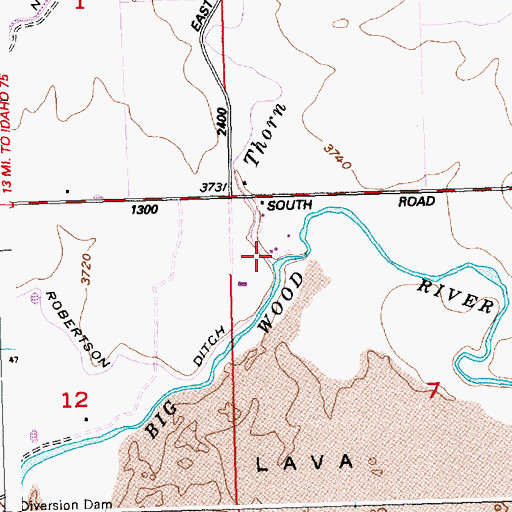 Topographic Map of Thorn Creek, ID