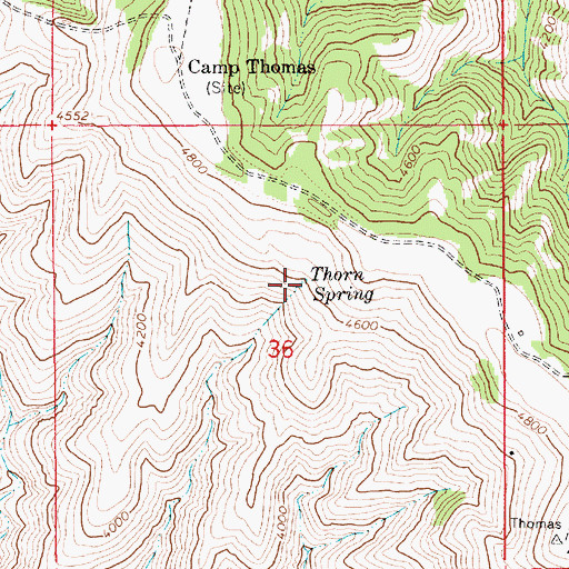 Topographic Map of Thorn Spring, ID