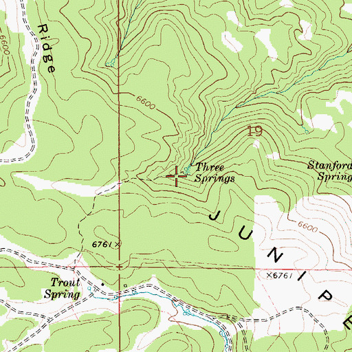 Topographic Map of Three Springs, ID