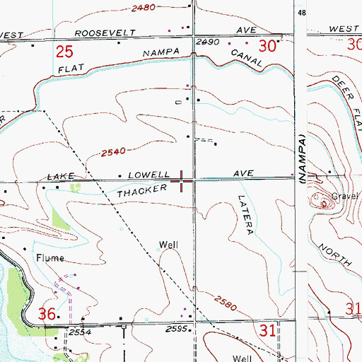 Topographic Map of Thacker Lateral, ID