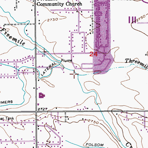 Topographic Map of Threemile Creek, ID