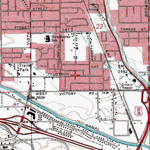 Topographic Map of Tillotson Lateral, ID