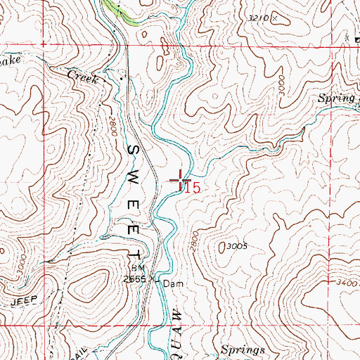 Topographic Map of Timber Creek, ID