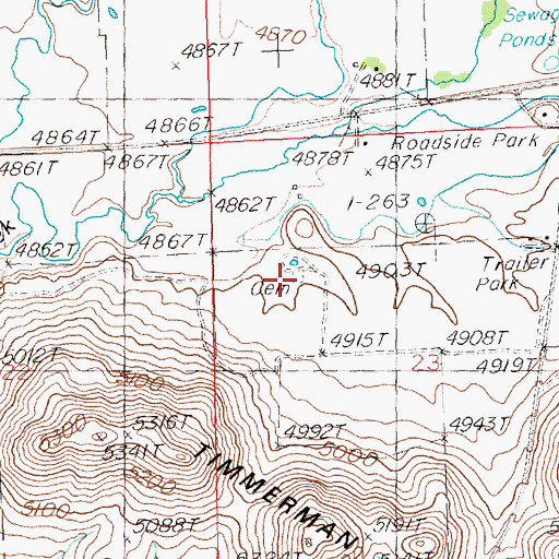 Topographic Map of Timmerman Cemetery, ID