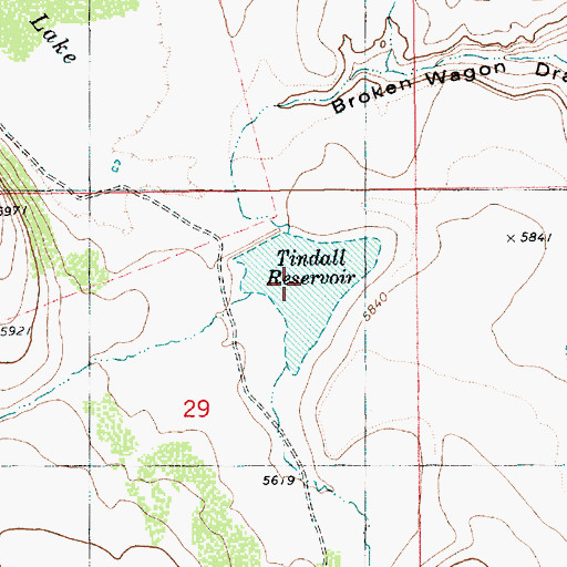 Topographic Map of Tindall Reservoir, ID