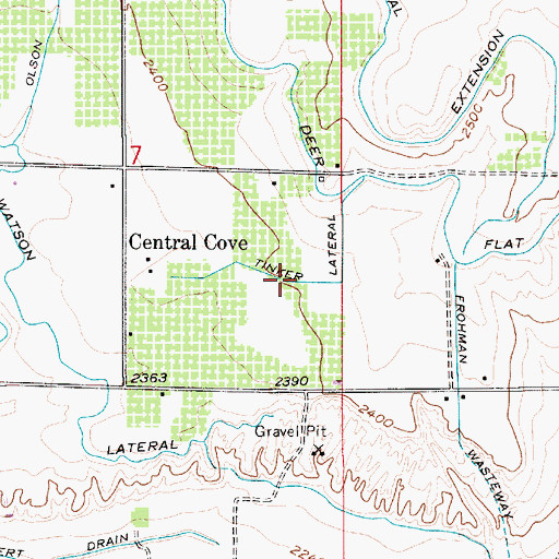 Topographic Map of Tinker Lateral, ID
